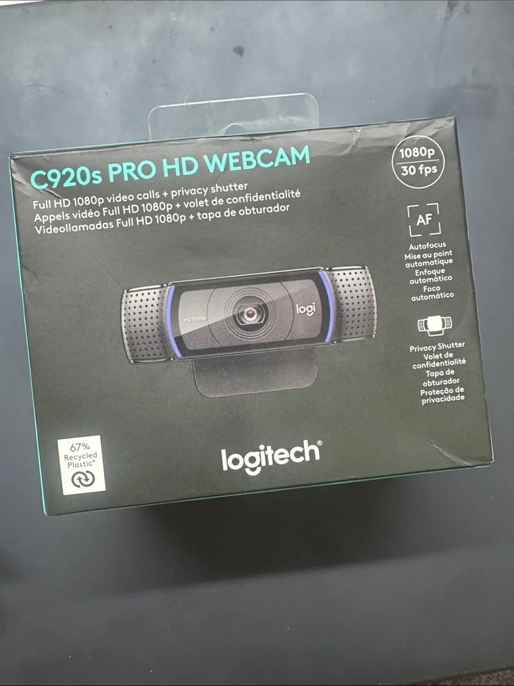 Logitech C920s Pro HD Webcam - Black with Blue Accents